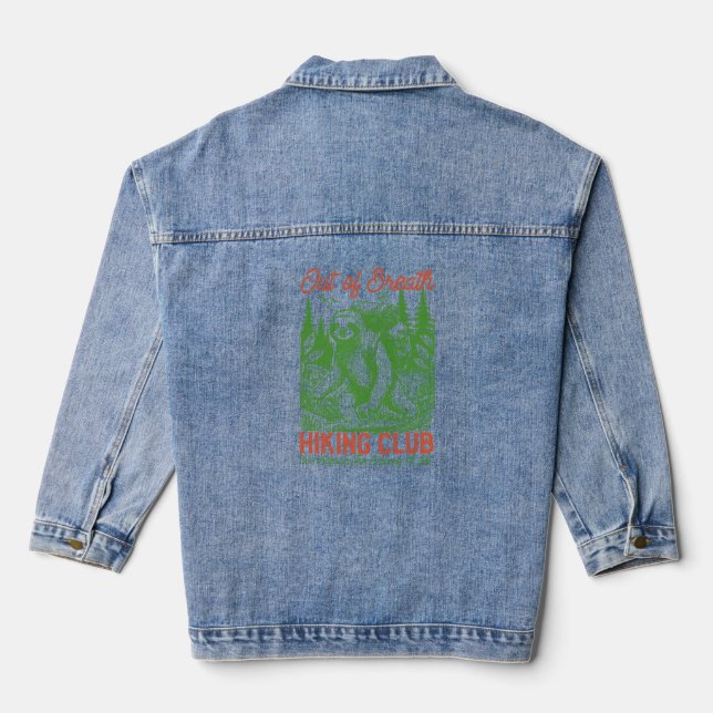 Veste En Jean Out Breath Funny Sloth Randonnée Club (Verso)