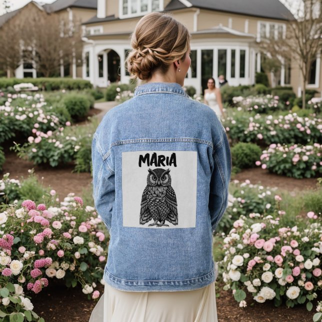 Veste En Jean OWL ART PERSONNALISÉ Denim Jean Jacket (Mariage Retour)
