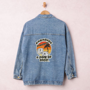 Veste En Jean Paire De Dice Drôle Boardgame Design Art