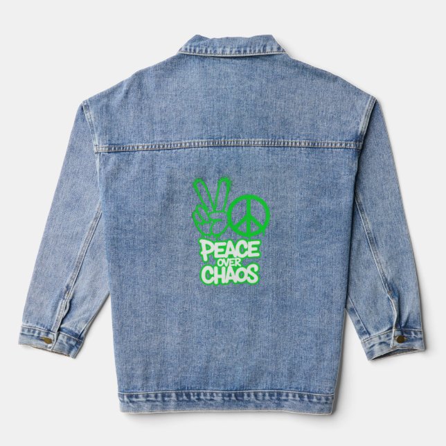 Veste En Jean Paix au-dessus du chaos (Verso)