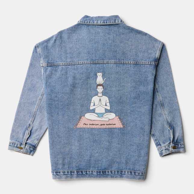 Veste En Jean Paix Intérieure, Chat Extérieur (Verso)