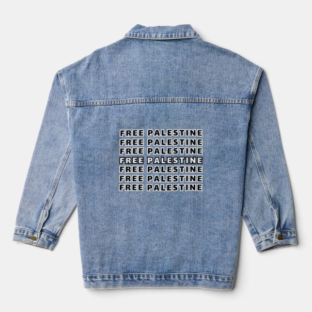 Veste En Jean PALESTINE GRATUITE Répéter typographie de texte Co (Verso)