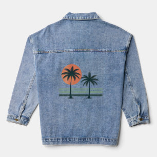 Veste En Jean Palmier tropical rétro/vintage