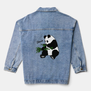 Veste En Jean Panda géant mange nom bambou