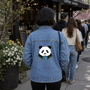 Veste En Jean Panda Zen Ours Lotus Bleu Yin Yang Vert