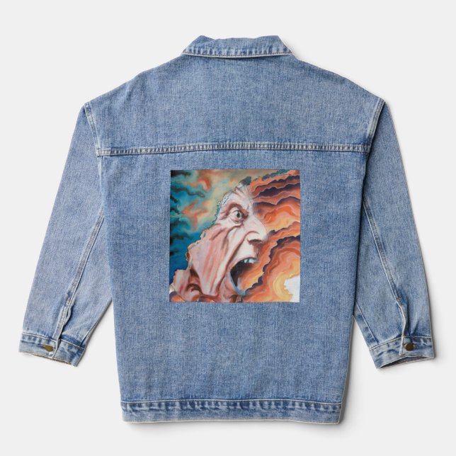 Veste En Jean Panic Waves peinture à l'huile (Verso)