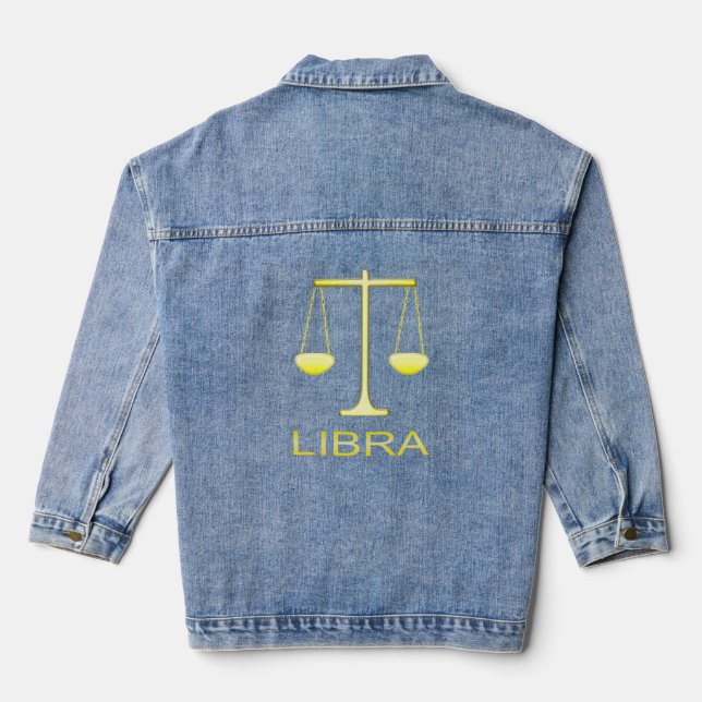 Veste En Jean Panneau étoile Balance dorée de Libra (Verso)