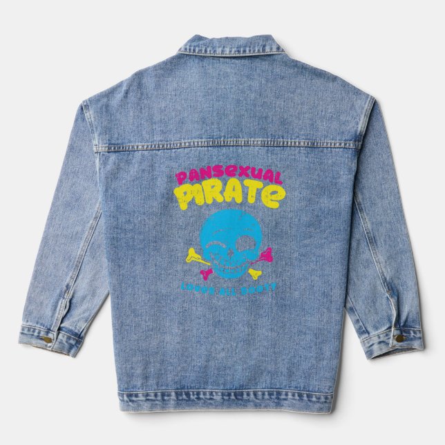Veste En Jean Pansexual Pirate Aime tous butin drôle lgbt pride (Verso)