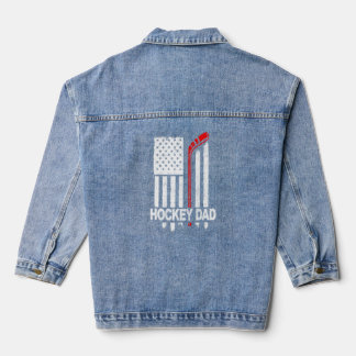 Veste En Jean Papa de hockey Pucking American Flag Père Day