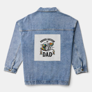 Veste En Jean Papa fièrement autiste Vintage Gravure Chemise de