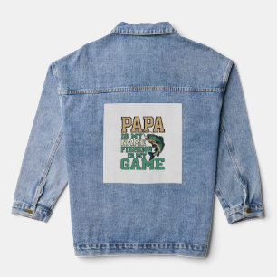 Veste En Jean Papa la pêche est mon jeu conception de chemise vi
