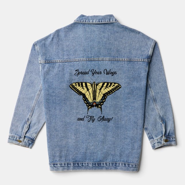 Veste En Jean Papillon à queue jaune personnalisé (Verso)