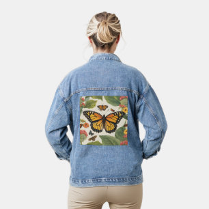Veste En Jean Papillon à vie complète bleu
