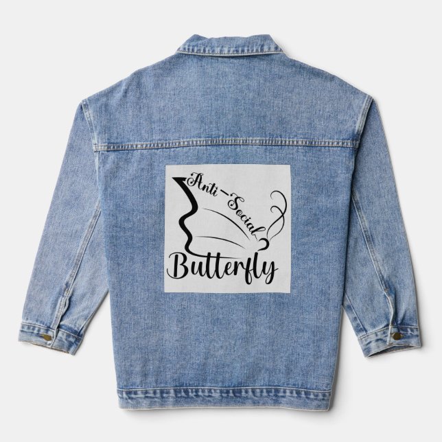 Veste En Jean Papillon anti-social (Verso)