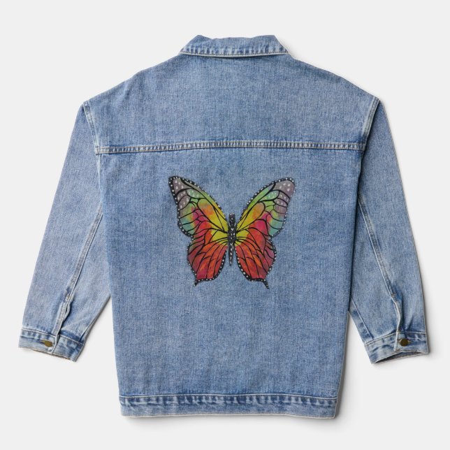 Veste En Jean Papillon Coloré (Verso)