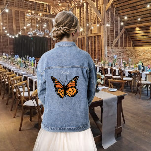 Veste En Jean Papillon Monarch Romantique Ombré Bleu Élégant