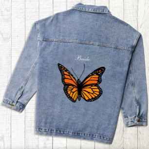 Veste En Jean Papillon Monarch Romantique Ombré Bleu Élégant