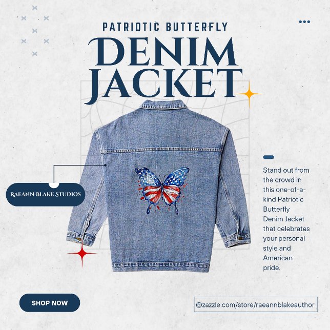 Veste en jean papillon patriotique (Créateur téléchargé)