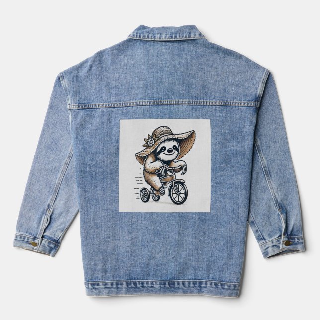Veste En Jean Paresseux à vélo (Verso)