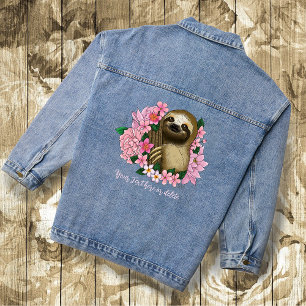 Veste En Jean Paresseux Floral Rose Serein et Léger