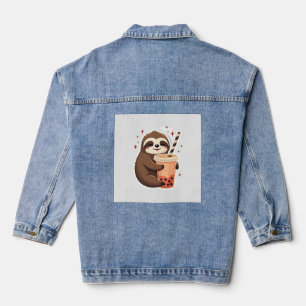 Veste En Jean Paresseux Vintage Boba Mignon Rétro Amoureux de Th