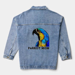 Veste En Jean Parrot bleu et or Macaw Maman