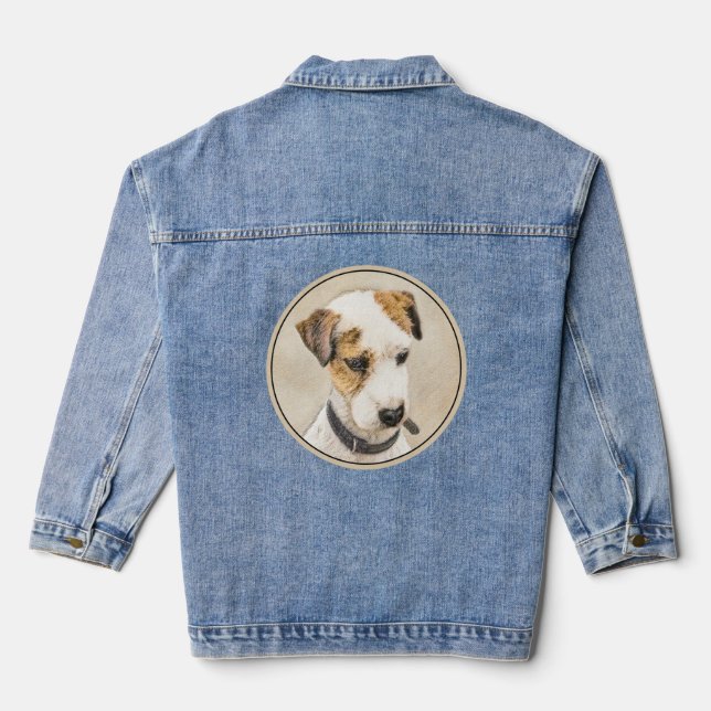 Veste En Jean Parson Jack Russell Terrier Peinture - Chien Art (Verso)