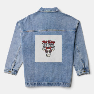 Veste En Jean Pas aujourd'hui génisse drôle vache vintage vecteu