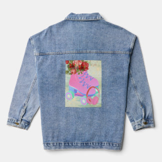 Veste En Jean "Patins à rouleaux floraux"