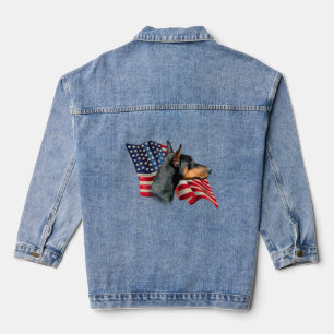 Veste En Jean Patriotique Doberman Pinscher