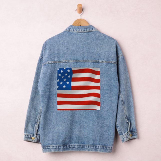 VESTE EN JEAN PATRIOTIQUE USA FLAG DENIM JACKET (Hangar)