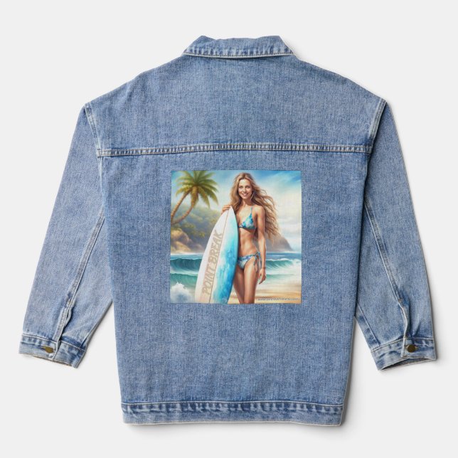 Veste En Jean Pause du point d'action fille (Verso)