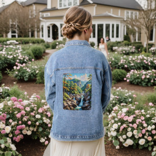 Veste En Jean Paysage de la cascade de Serene Mountain
