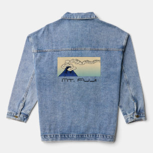 Veste En Jean Paysage du Mt. Fuji avec Nuages