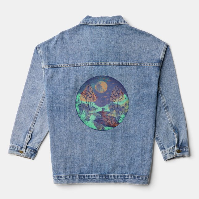 Veste En Jean Paysage moderne abstrait (Verso)