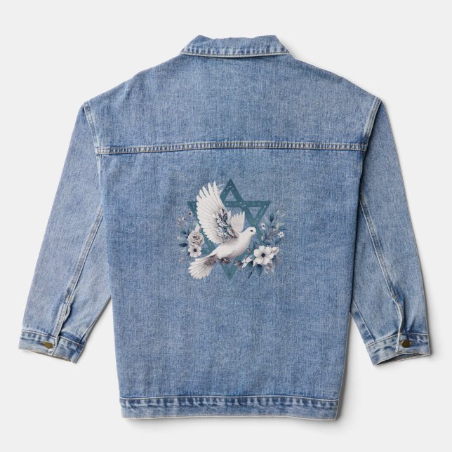 Veste En Jean Peace Dove et Star de David (Verso)