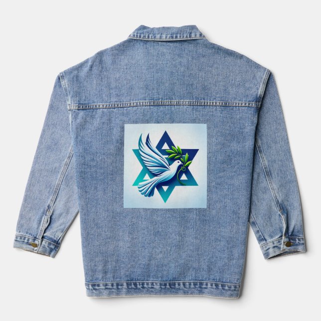 Veste En Jean Peace Dove et Star de David (Verso)