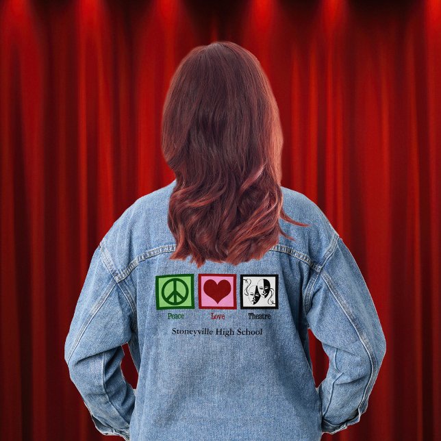 Veste En Jean Peace Love Theatre Cute Custom Drama Club (Créateur téléchargé)