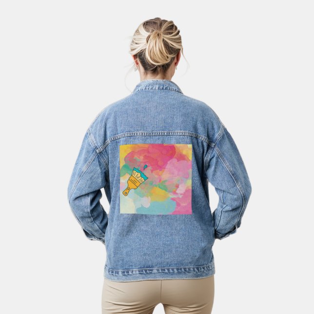 Veste En Jean peint avec une brosse (Modèle)
