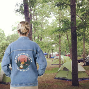 Veste En Jean Peinture à l'aquarelle Paysage Camping Enterrement