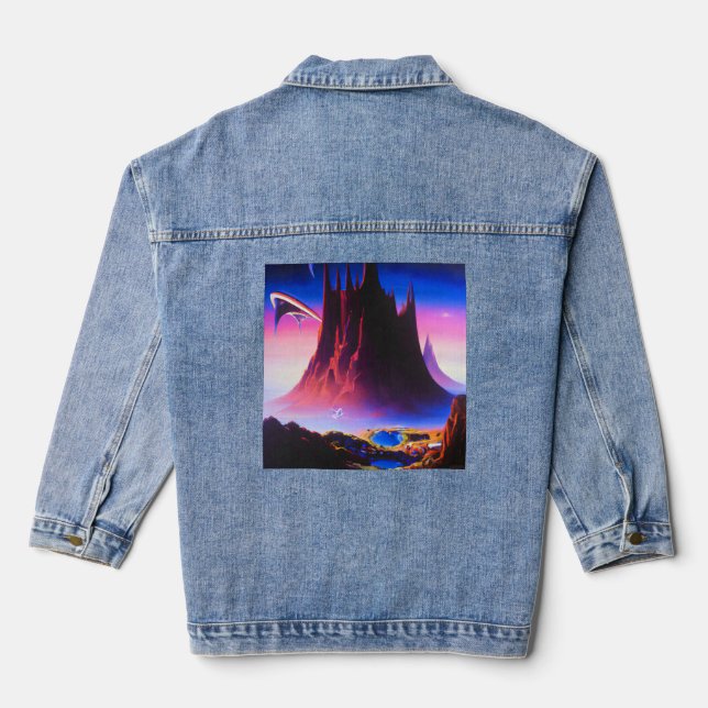 Veste En Jean Peinture à l'huile Dream World (Verso)