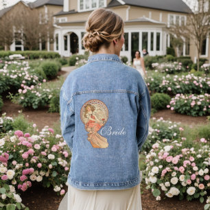 Veste En Jean Peinture Art Nouveau Mariée Mariage