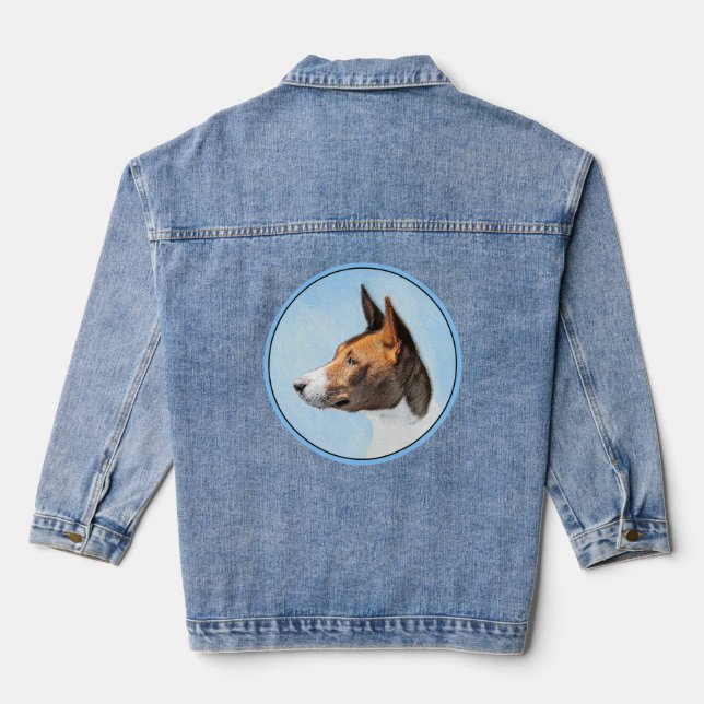 Veste En Jean Peinture Basenji - Belle Art Original (Verso)