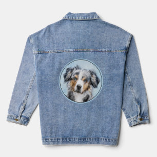 Veste En Jean Peinture Berger Américain Miniature - Art Canin