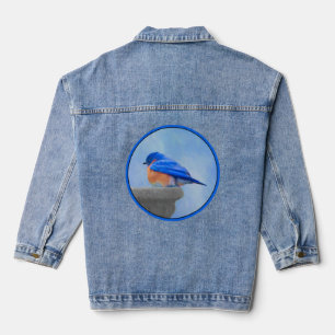 Veste En Jean Peinture Bluebird - Art original pour oiseaux