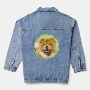 Veste En Jean Peinture Chow Chow - Joli art original chien