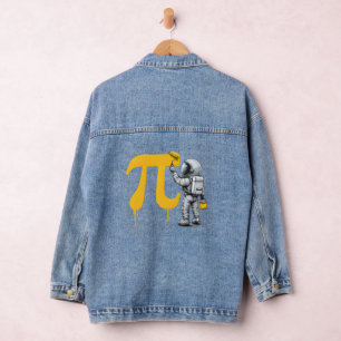 Veste En Jean Peinture d'astronaute cool symbole pi jour de Pi