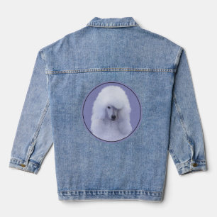 Veste En Jean Peinture de Caniche Standard Blanc - Art Original