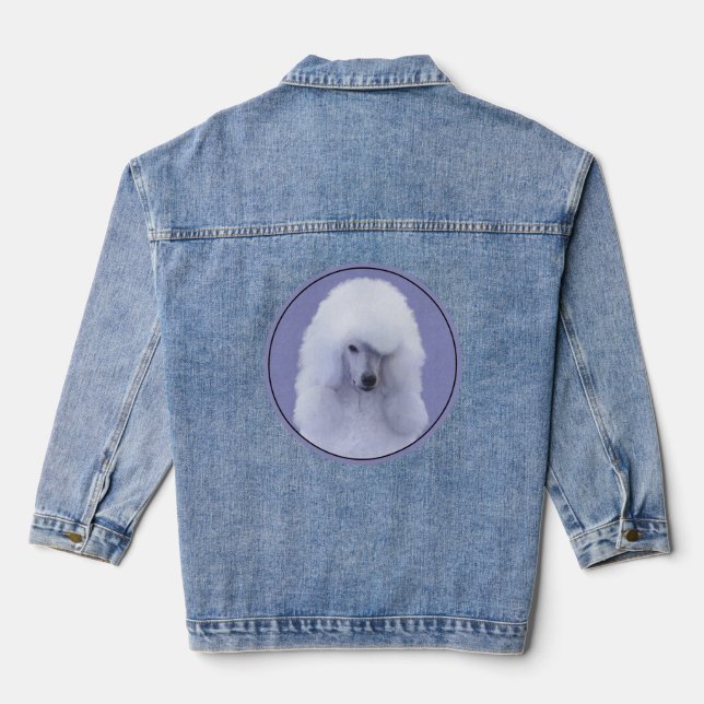 Veste En Jean Peinture de Caniche Standard Blanc - Art Original  (Verso)