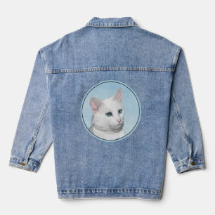 Veste En Jean Peinture de chat blanc - Cute Original Cat Art